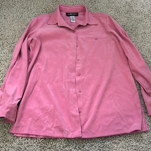 Sag harbor suede button up pink size 8